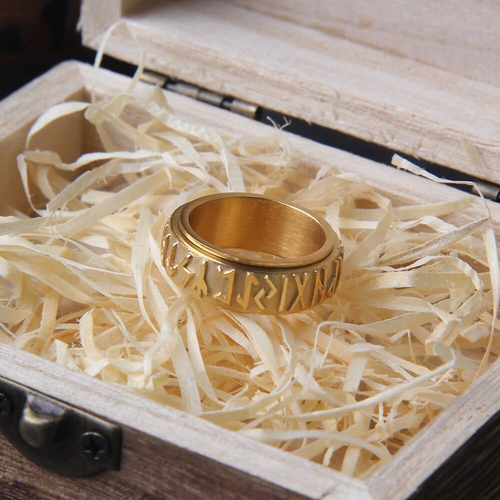 Bague Viking "Bague Futhark: Echo de l'Infini"-HERITAGE VIKING