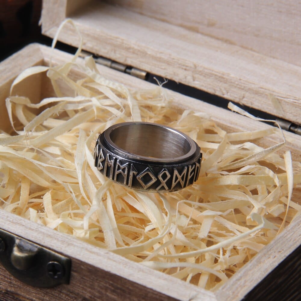 Bague Viking "Bague Futhark: Echo de l'Infini"-HERITAGE VIKING