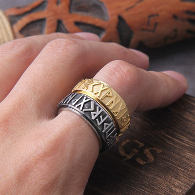 Bague Viking "Bague Futhark: Echo de l'Infini"-HERITAGE VIKING