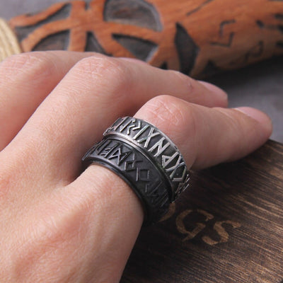 Bague Viking "Bague Futhark: Echo de l'Infini"-HERITAGE VIKING