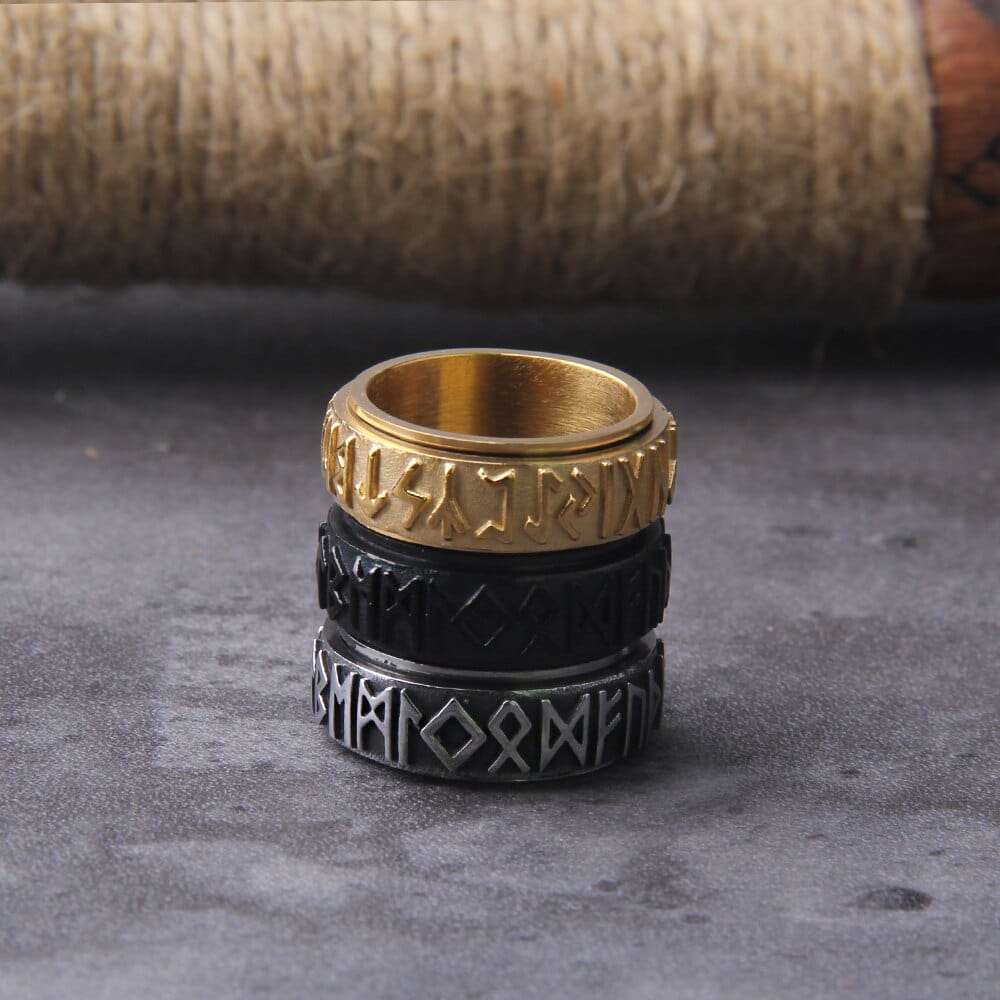 Bague Viking "Bague Futhark: Echo de l'Infini"-HERITAGE VIKING