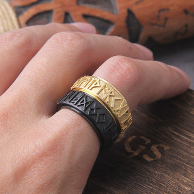 Bague Viking "Bague Futhark: Echo de l'Infini"-HERITAGE VIKING