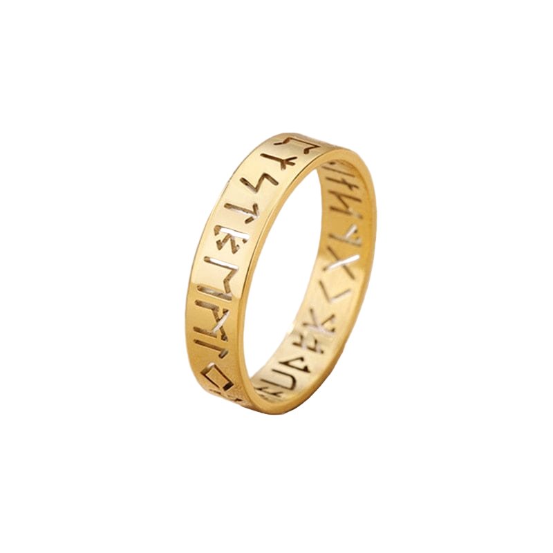 ague Viking "Bague Runique de Freya" – Acier Inoxydable