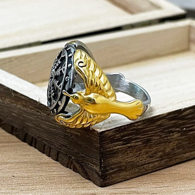 Bague Viking - Corbeaux Gardiens du Vegvisir-HERITAGE VIKING