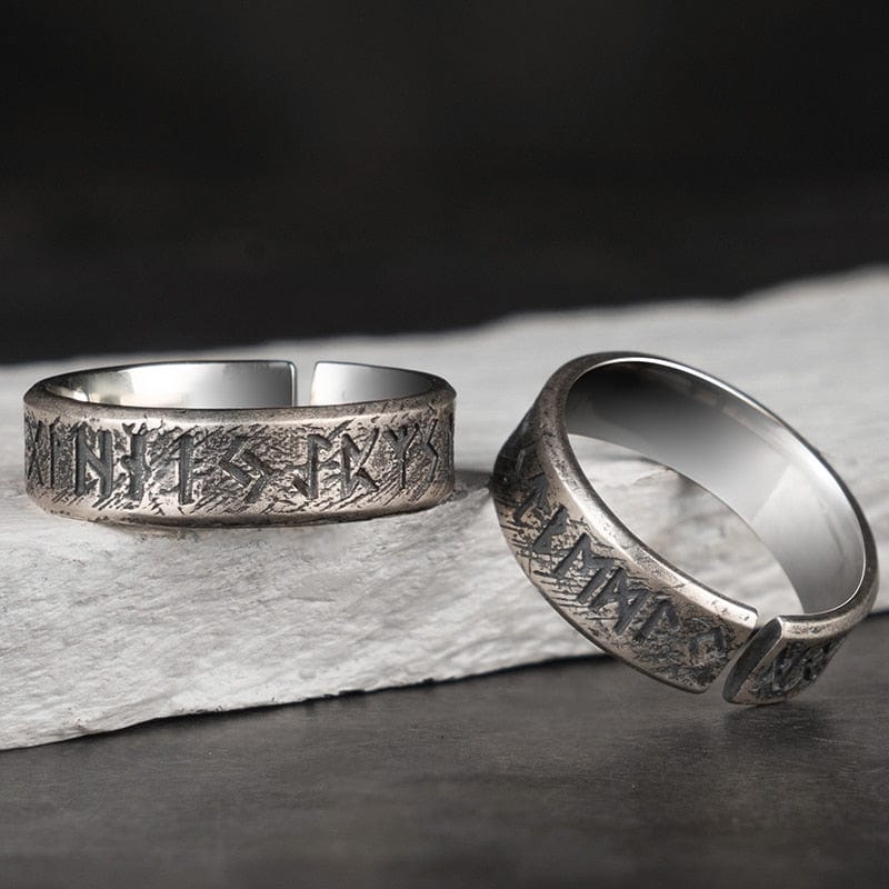 Bague Viking en Argent Sterling 925 - Alliance des Runes Éternelles-HERITAGE VIKING