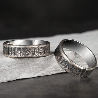 Bague Viking en Argent Sterling 925 - Alliance des Runes Éternelles-HERITAGE VIKING