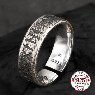 Bague Viking en Argent Sterling 925 - Alliance des Runes Éternelles-HERITAGE VIKING