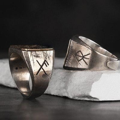Bague Viking en Argent Sterling 925 - Bague de la Boussole Nordique-HERITAGE VIKING