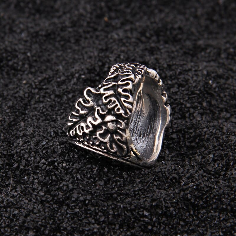 Bague Viking en Argent Sterling 925 - Effeuillement Vegvisir-HERITAGE VIKING