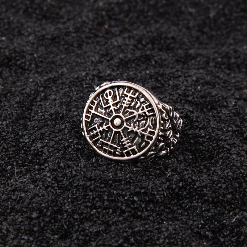 Bague Viking en Argent Sterling 925 - Effeuillement Vegvisir-HERITAGE VIKING
