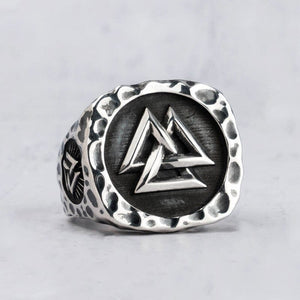 Bague Viking en Argent Sterling 925 - L'Éclat du Valknut-HERITAGE VIKING