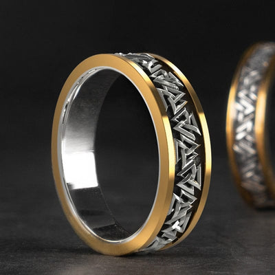 Bague Viking en Argent Sterling 925 - Le Cycle du Valknut-HERITAGE VIKING