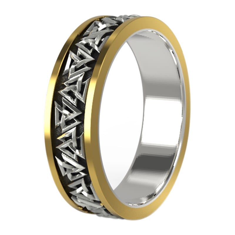 Bague Viking en Argent Sterling 925 - Le Cycle du Valknut-HERITAGE VIKING