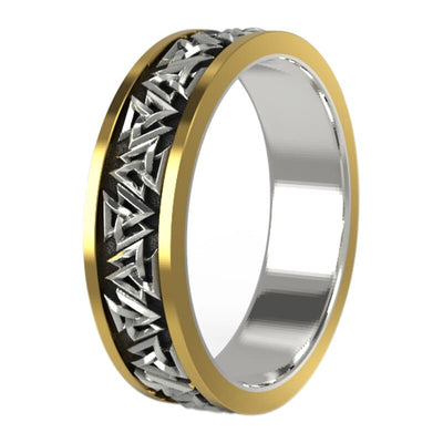 Bague Viking en Argent Sterling 925 - Le Cycle du Valknut-HERITAGE VIKING