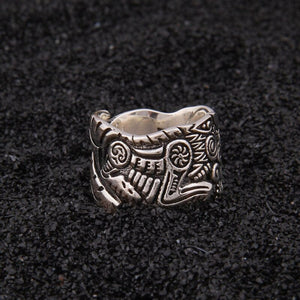 Bague Viking en Argent Sterling 925 - Le Duel de Pleine Lune-HERITAGE VIKING