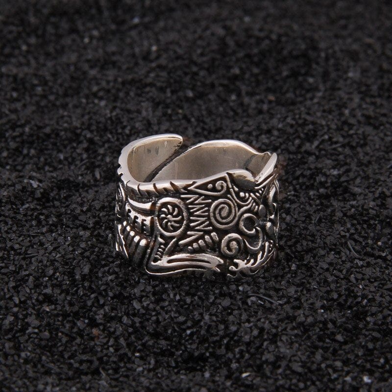Bague Viking en Argent Sterling 925 - Le Duel de Pleine Lune-HERITAGE VIKING