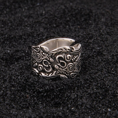 Bague Viking en Argent Sterling 925 - Le Duel de Pleine Lune-HERITAGE VIKING