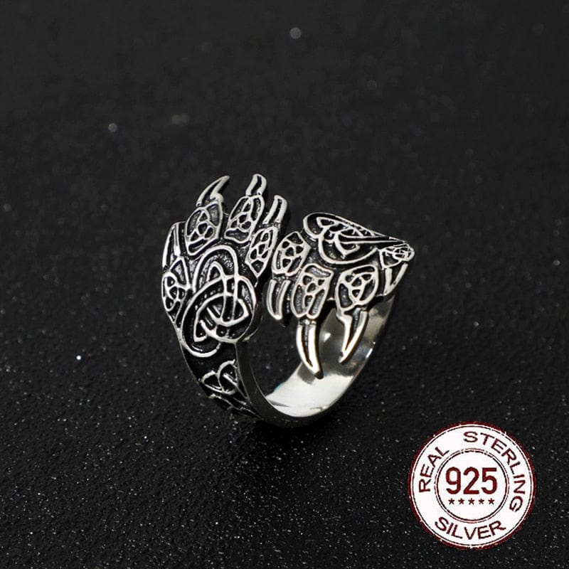 Bague Viking en Argent Sterling 925 - Les Pattes de l'Ours-HERITAGE VIKING