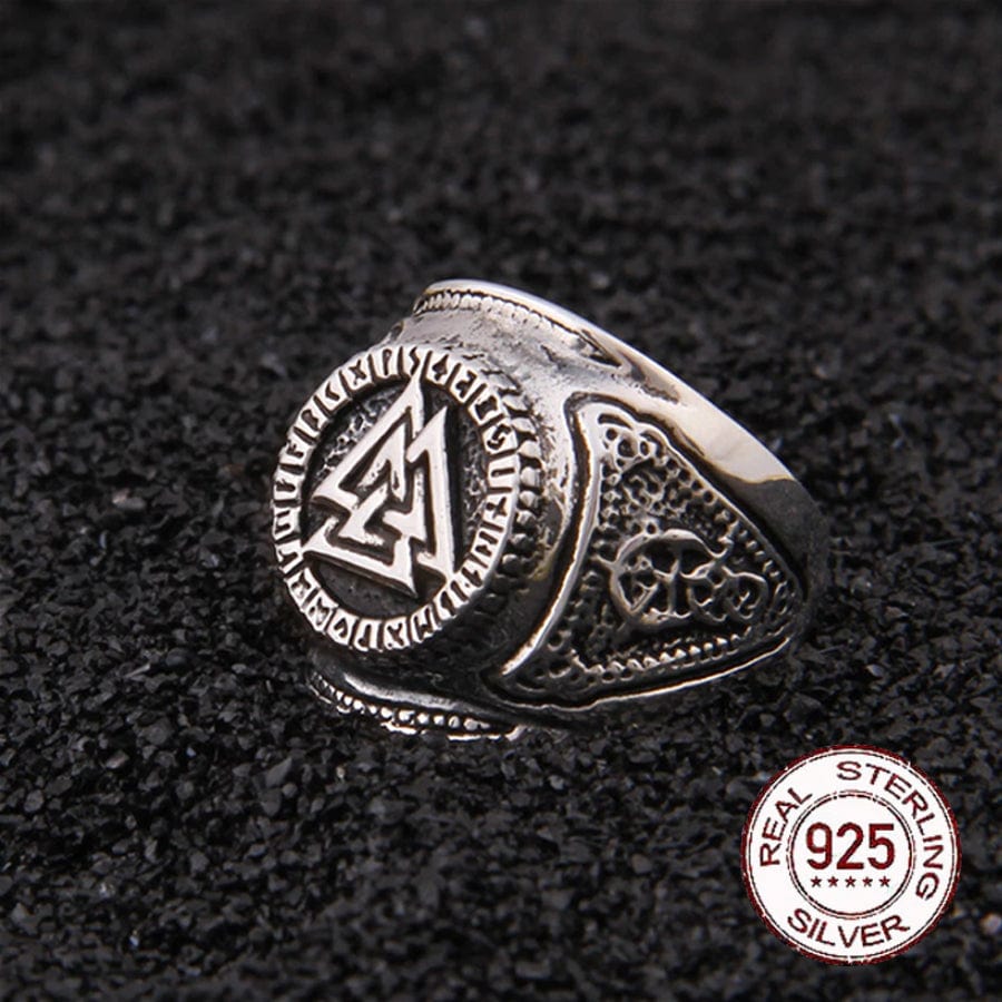 Bague Viking en Argent Sterling 925 - Pouvoir du Valknut-HERITAGE VIKING