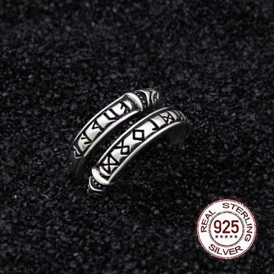 Bague Viking en Argent Sterling 925 - Rune du Serpent-HERITAGE VIKING