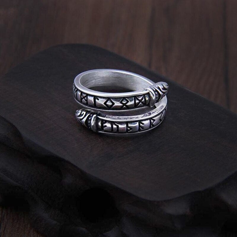 Bague Viking en Argent Sterling 925 - Rune du Serpent-HERITAGE VIKING