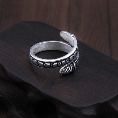 Bague Viking en Argent Sterling 925 - Rune du Serpent-HERITAGE VIKING