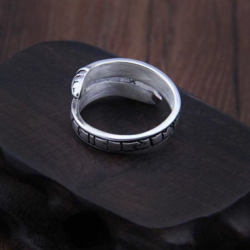 Bague Viking en Argent Sterling 925 - Rune du Serpent-HERITAGE VIKING