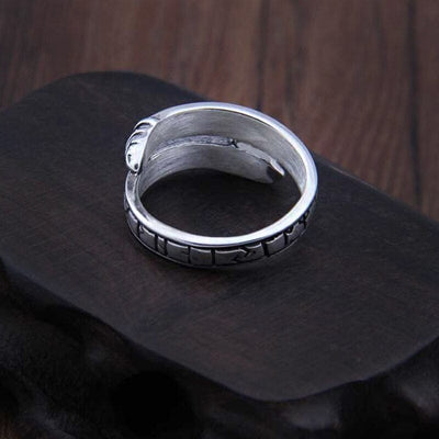 Bague Viking en Argent Sterling 925 - Rune du Serpent-HERITAGE VIKING