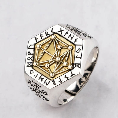 Bague Viking en Argent Sterling 925 - Totem Kabbalistique-HERITAGE VIKING