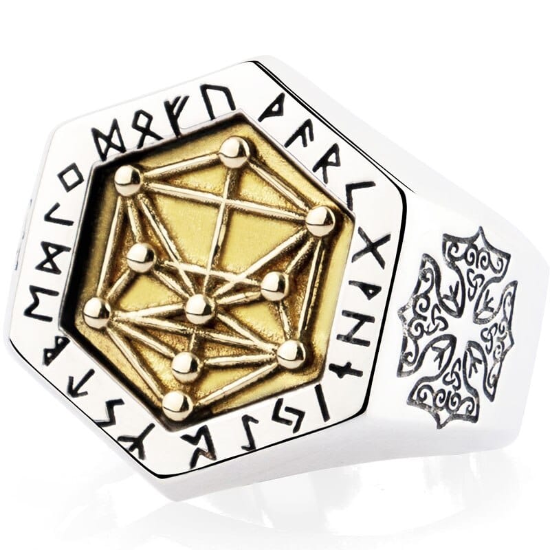 Bague Viking en Argent Sterling 925 - Totem Kabbalistique-HERITAGE VIKING