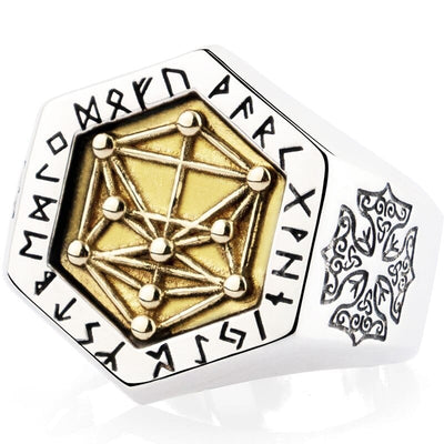 Bague Viking en Argent Sterling 925 - Totem Kabbalistique-HERITAGE VIKING
