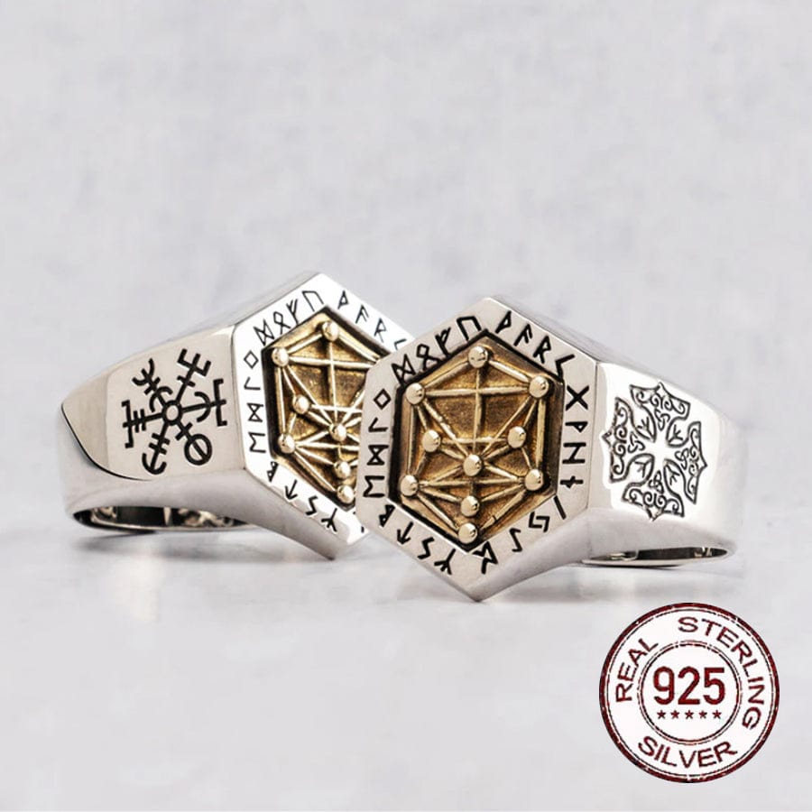 Bague Viking en Argent Sterling 925 - Totem Kabbalistique-HERITAGE VIKING