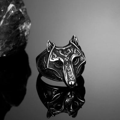 Bague Viking Masque de Fenrir-HERITAGE VIKING