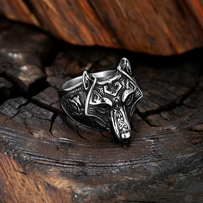 Bague Viking Masque de Fenrir-HERITAGE VIKING