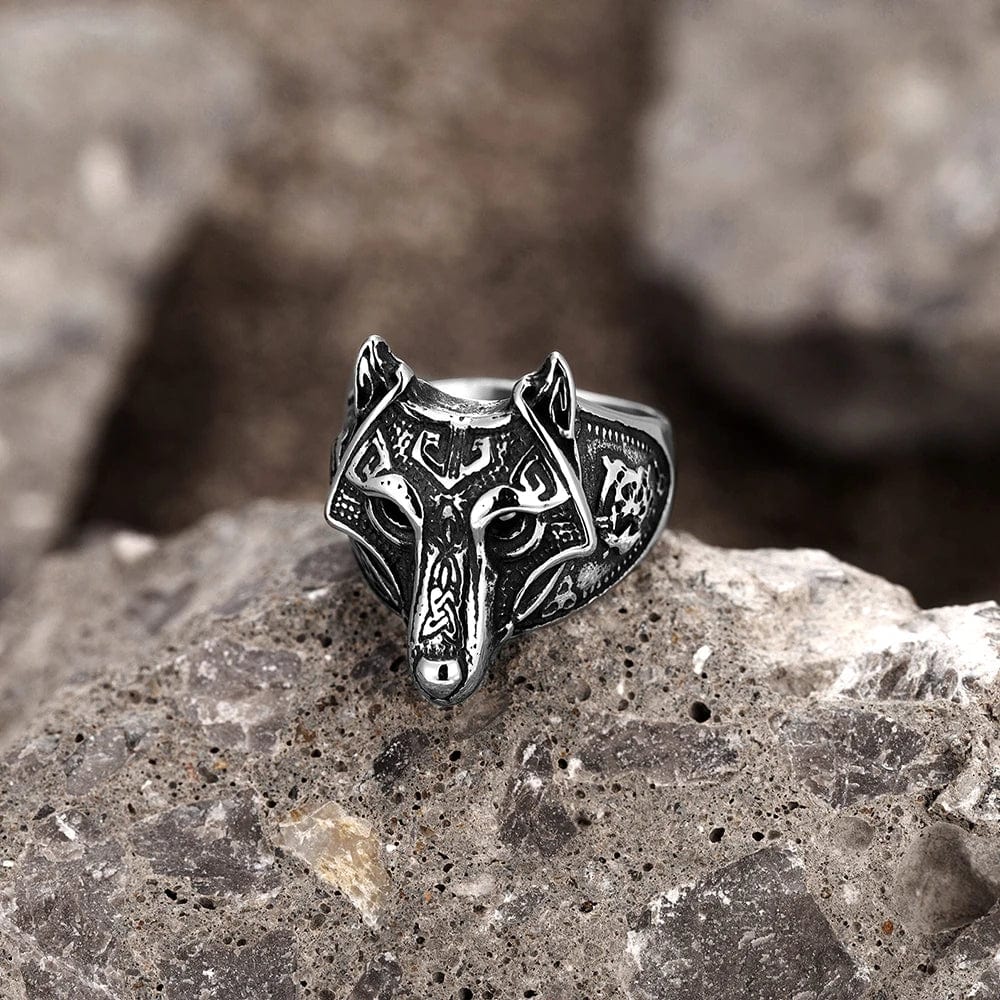 Bague Viking Masque de Fenrir-HERITAGE VIKING