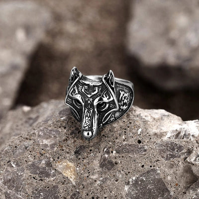 Bague Viking Masque de Fenrir-HERITAGE VIKING