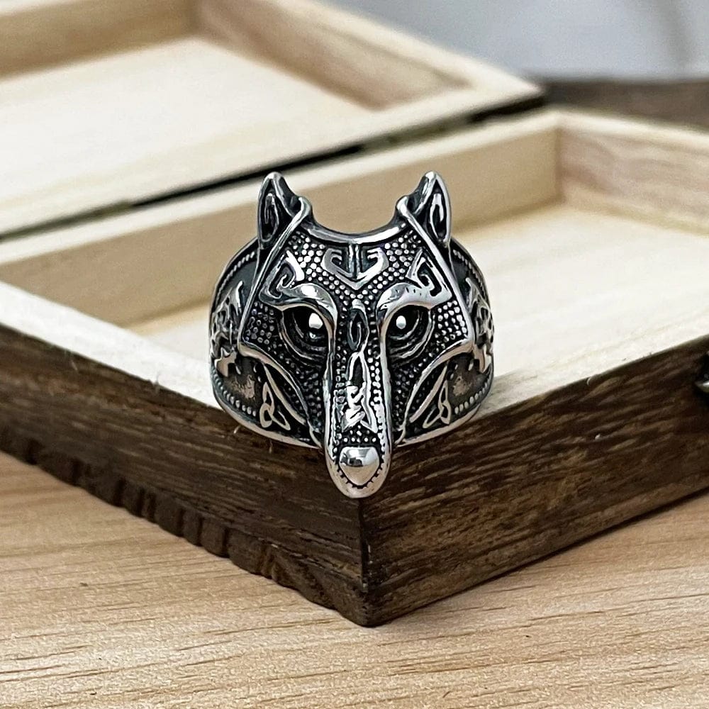 Bague Viking Masque de Fenrir-HERITAGE VIKING