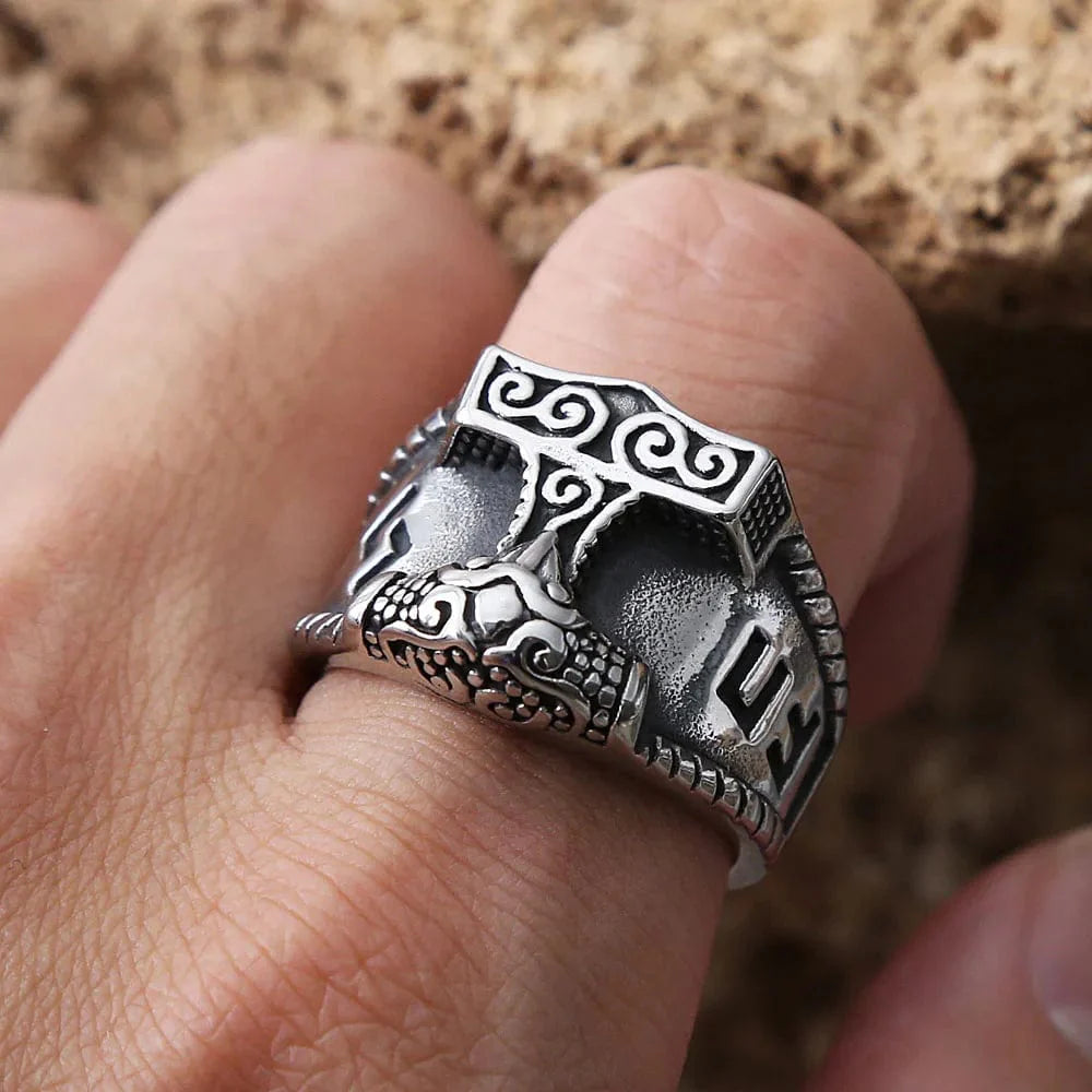 Bague Viking Puissance de Mjolnir-HERITAGE VIKING