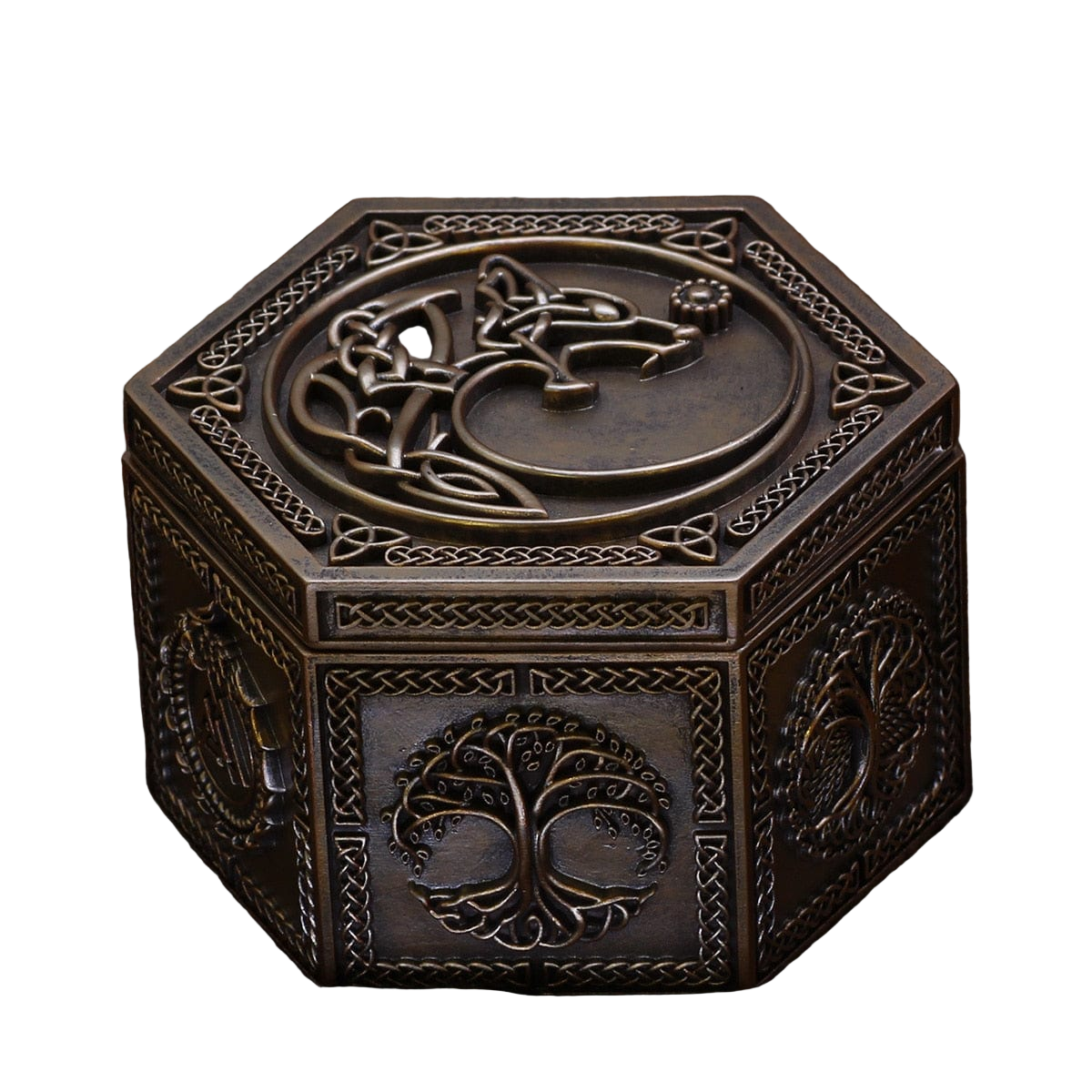 Boîte à Bijoux Viking - Fenrir - Bois et Métal