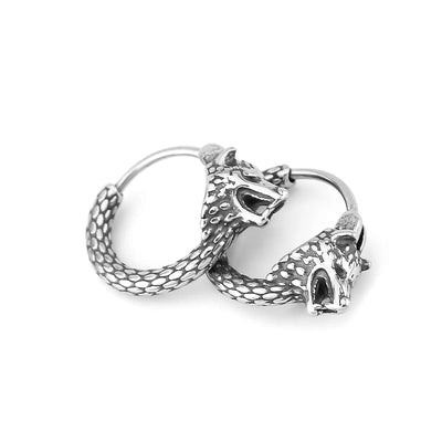 Boucles d'oreilles loup Fenrir en acier inoxydable-HERITAGE VIKING