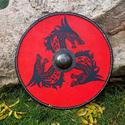 Bouclier Viking de Fenrir rouge-HERITAGE VIKING