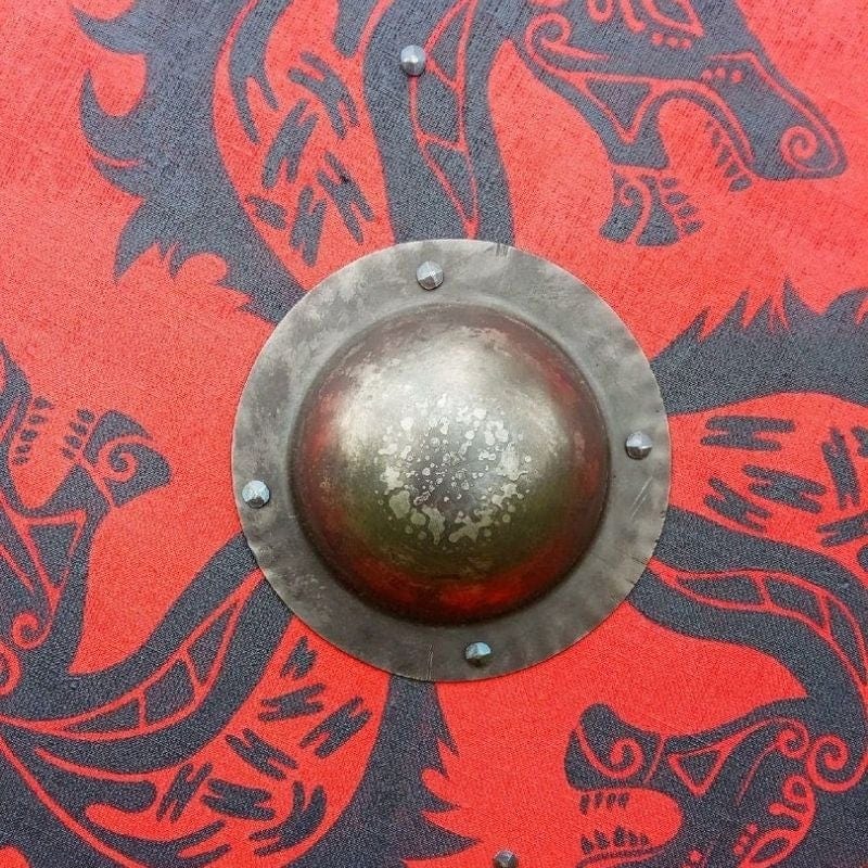 Bouclier Viking de Fenrir rouge-HERITAGE VIKING