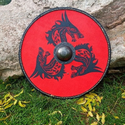 Bouclier Viking de Fenrir rouge-HERITAGE VIKING