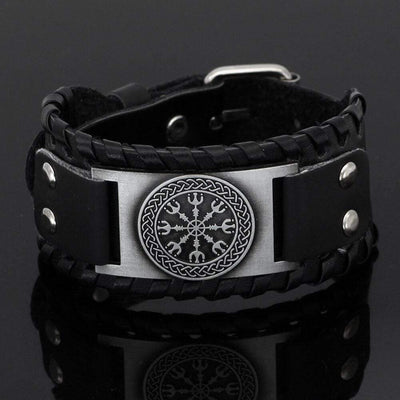 Bracelet Aegishjalmur en cuir-HERITAGE VIKING