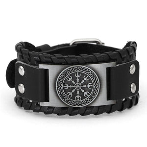Bracelet Aegishjalmur en cuir-HERITAGE VIKING