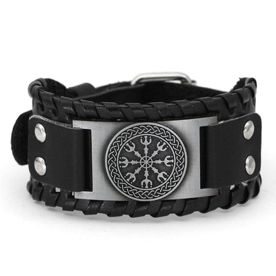 Bracelet Aegishjalmur en cuir-HERITAGE VIKING
