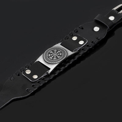 Bracelet Aegishjalmur en cuir-HERITAGE VIKING