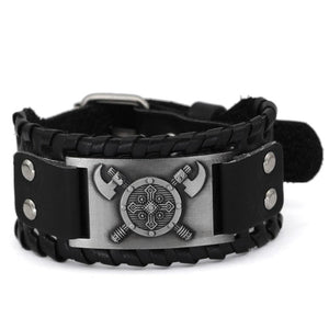 Bracelet bouclier viking en cuir-HERITAGE VIKING