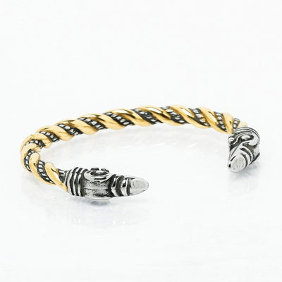 Bracelet de Loyauté Viking - Corbeaux d'Odin Or et Argent-HERITAGE VIKING