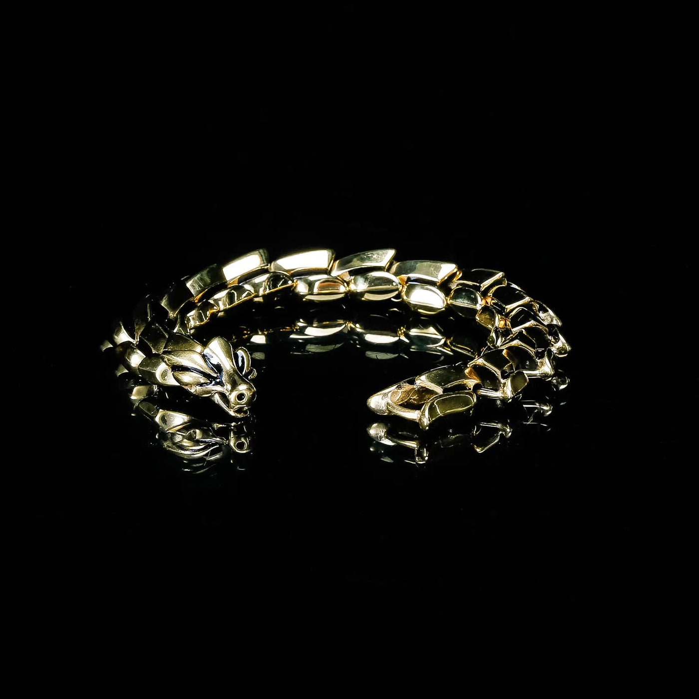 Bracelet du serpent "Colère de Jörmungand" - Or-HERITAGE VIKING